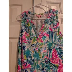 Lilly Pulitzer Sleeveless Cotton Dress V neck Size Small